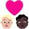 Couple with Heart- Person- Person- Medium-Light Skin Tone- Dark Skin Tone emoji on Microsoft